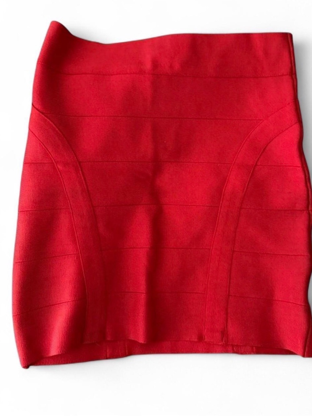 Red Bodycon Mini Skirt - Women's Stretch Pencil Skirt Bebe